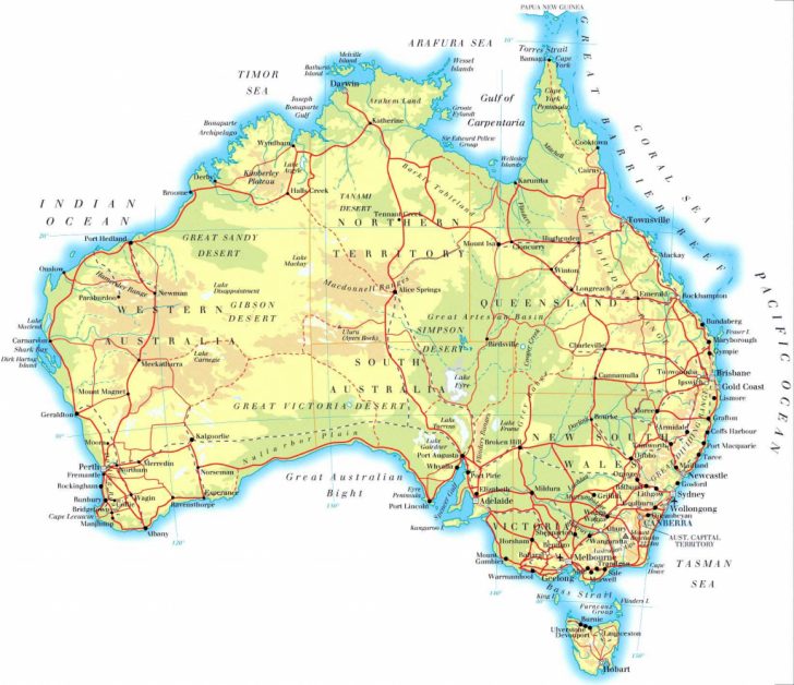 Printable Map Of Australia With Cities And Towns Pdf