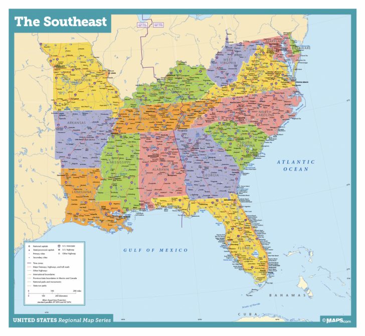 Printable Map Of Southeast Us