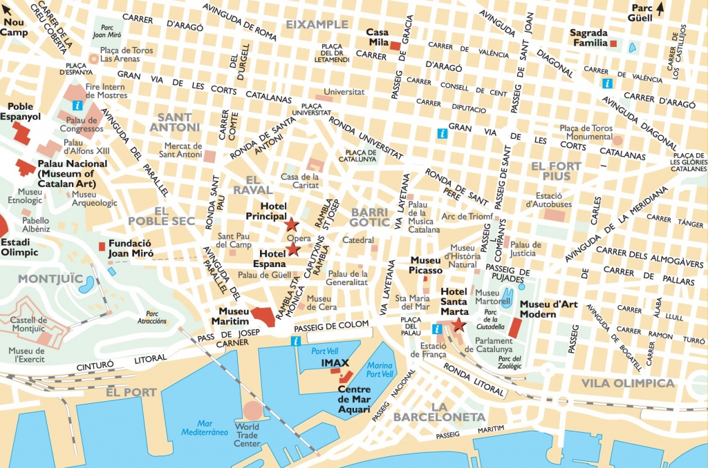 Barcelona Attractions Map Pdf - Free Printable Tourist Map Barcelona - Barcelona Street Map Printable