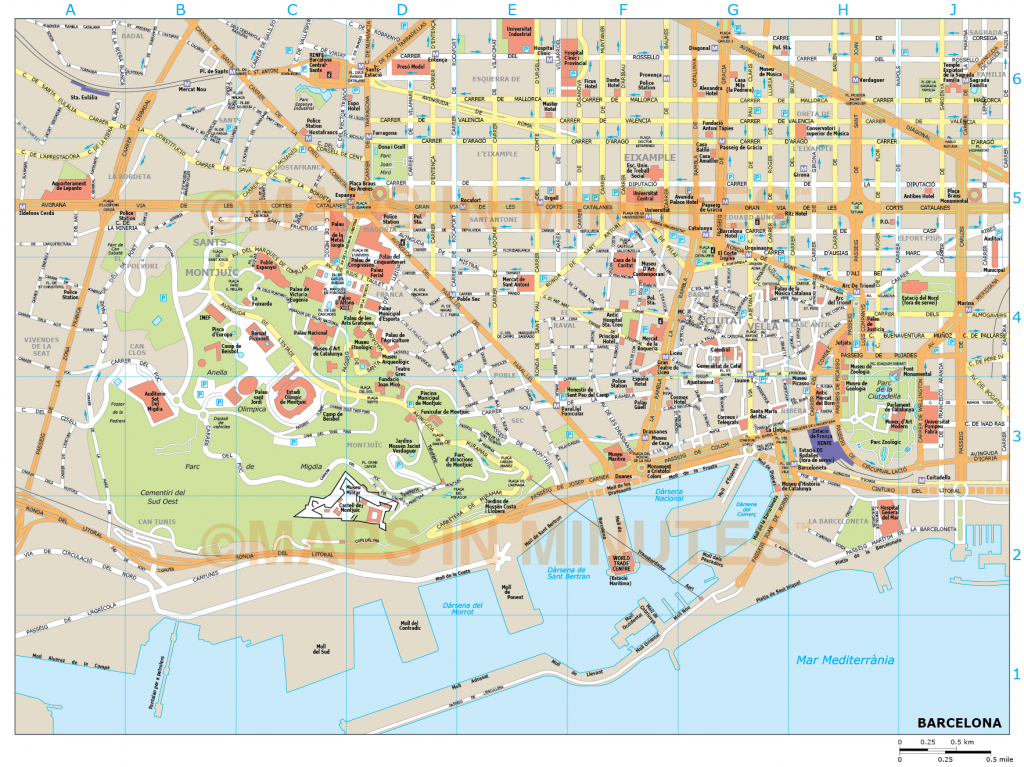 Barcelona City Map - Barcelona City Map Printable