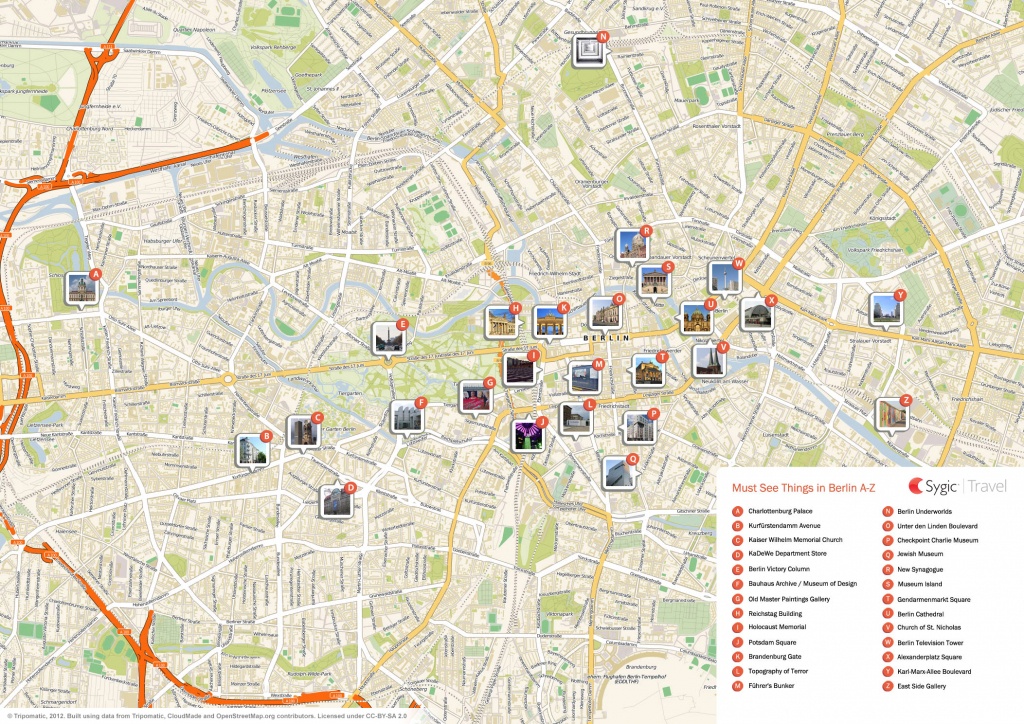 Berlin Printable Tourist Map | Sygic Travel - Berlin Tourist Map Printable