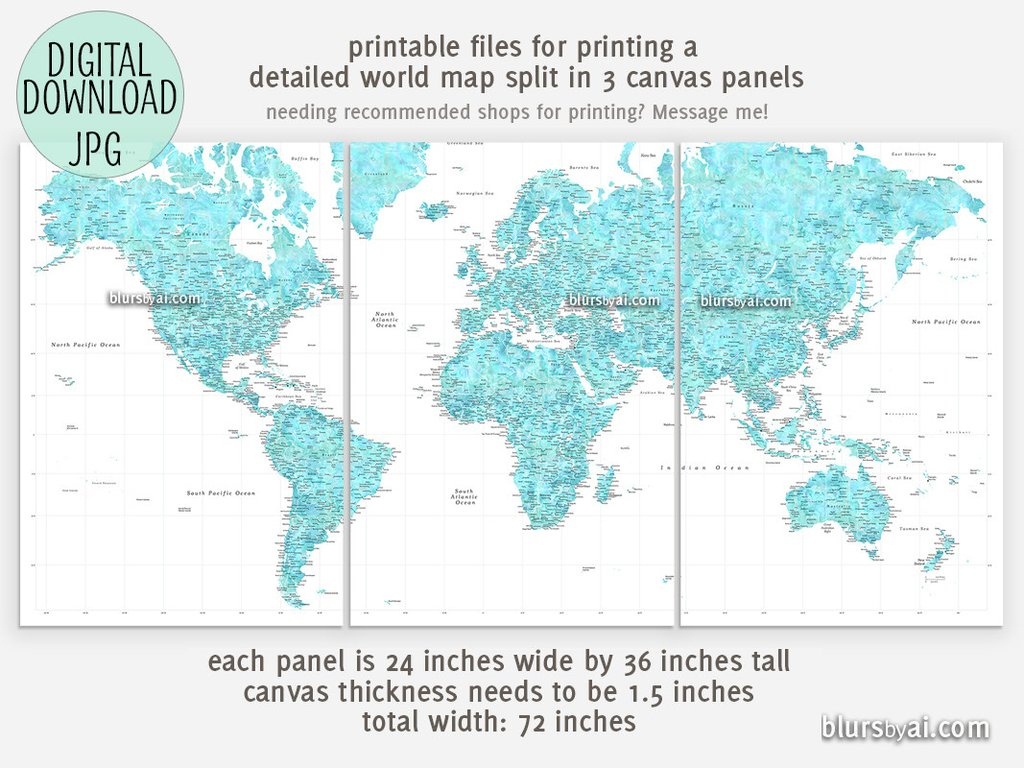 Best Crazy Large Map Print | Isabella - Large Printable World Map