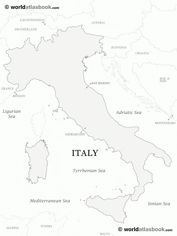Printable Blank Map Of Italy