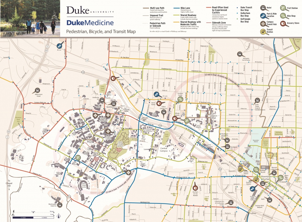 Bicycling | Parking &amp; Transportation | Duke - Duke University Campus Map Printable