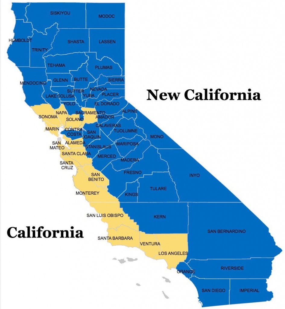 Bid For A &amp;#039;new California&amp;#039; Would Split State In Two - Divide California Map
