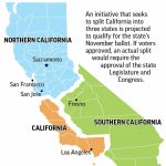 Bid To Split California In Three Tossed Off Ballot   New California Map 3 States