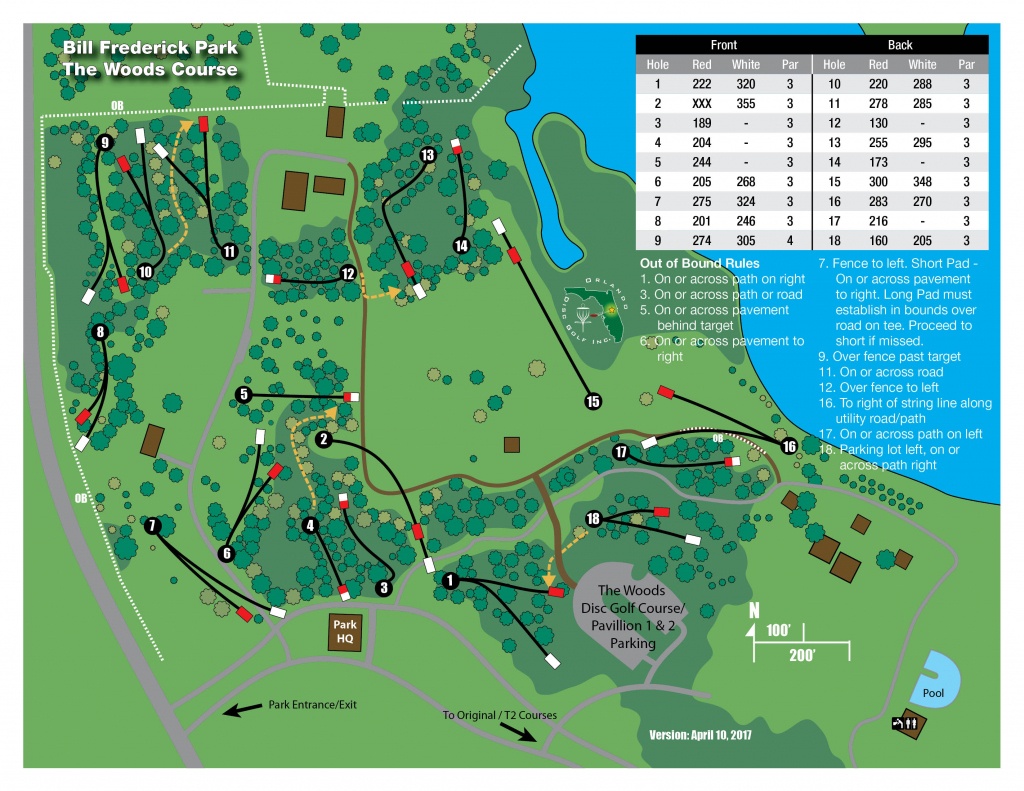 Bill Frederick Park At Turkey Lake: The Woods | Professional Disc - Map Of Central Florida Golf Courses
