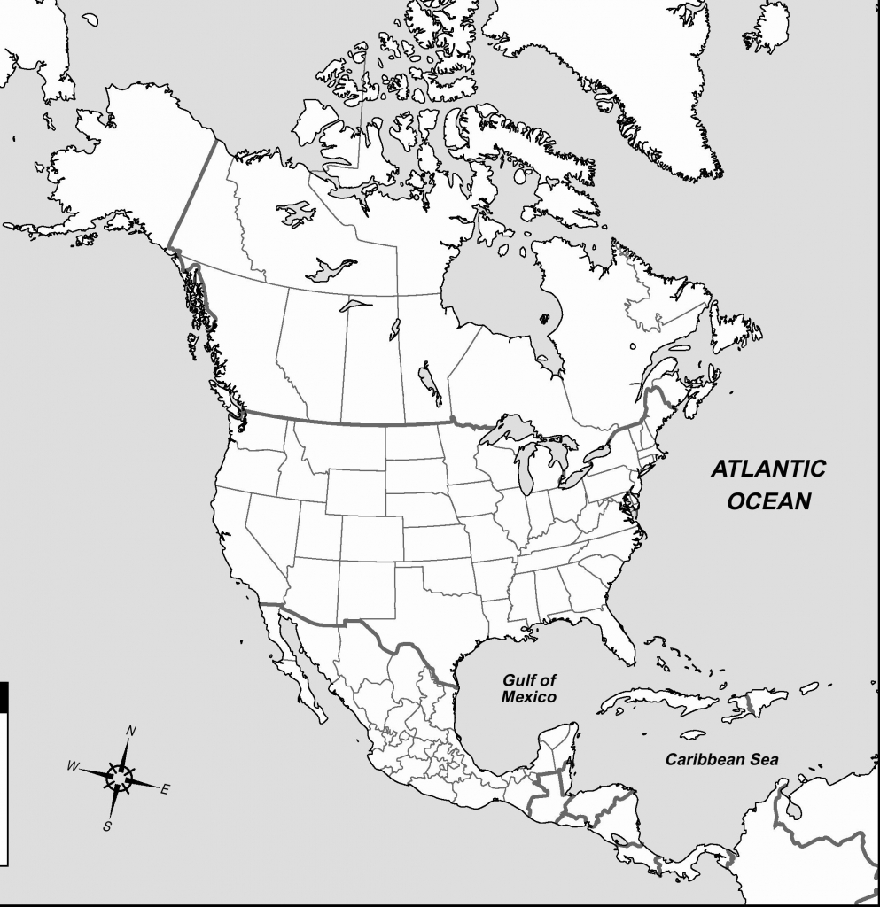 Black And White Map Of North America Printable Canada City - Printable Map Of America