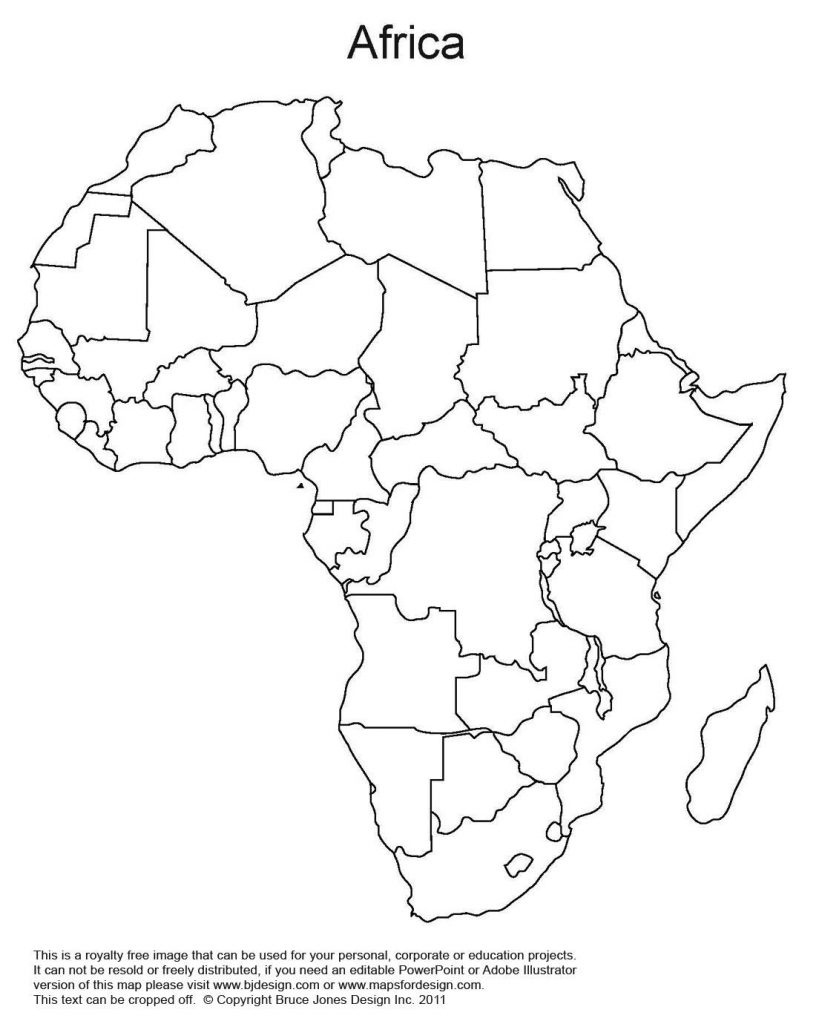 Blank Africa Map Printable | Sitedesignco - Africa Map Quiz Printable