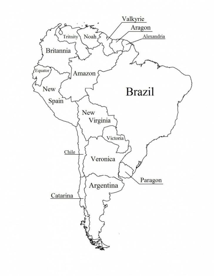 Printable Blank Map Of South America