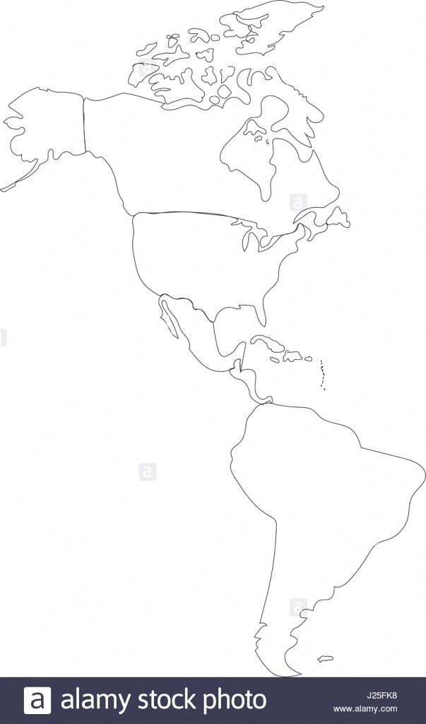 Blank Map Of North And South America - Koman.mouldings.co - Printable Map Of North And South America