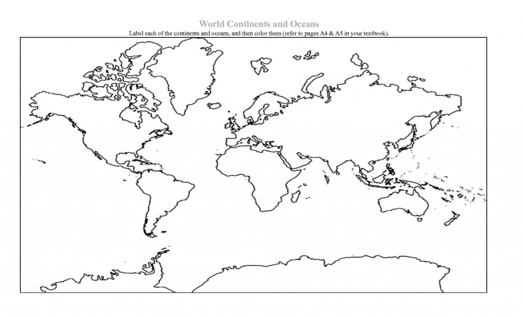 Blank Maps Of Continents And Oceans And Travel Information - Continents And Oceans Map Quiz Printable