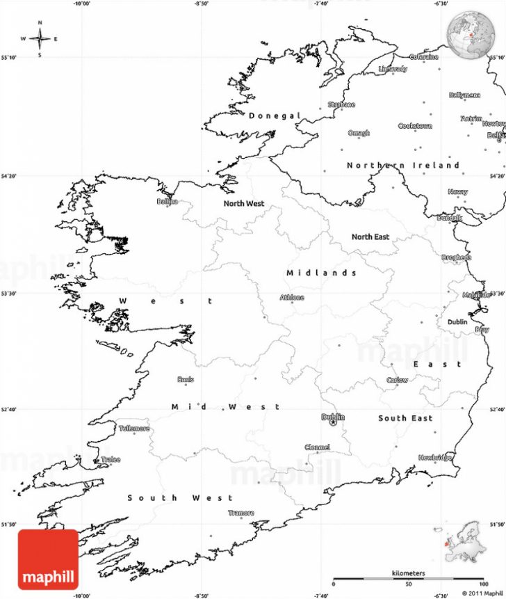 Printable Blank Map Of Ireland