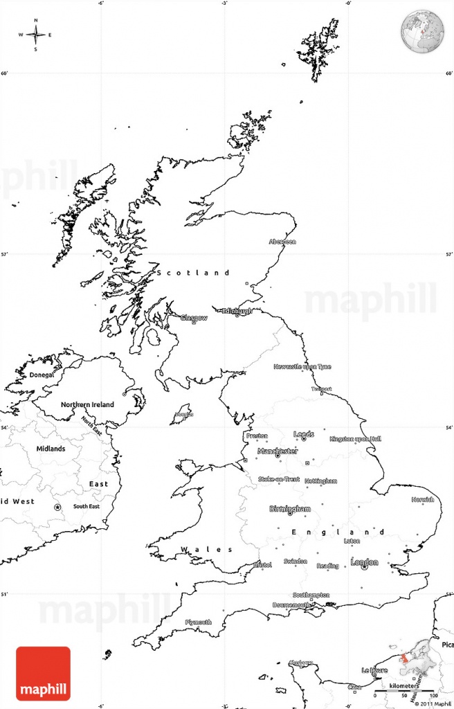 Blank Simple Map Of United Kingdom - Uk Map Outline Printable
