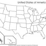 Blank Us Map With States Names Blank Us Map Name States Black White   Blank Printable Usa Map