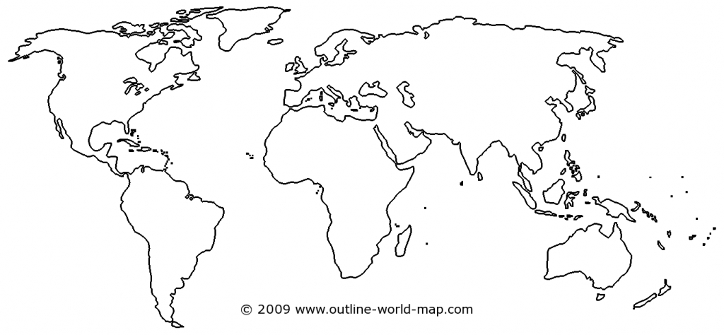 Blank World Map Image With White Areas And Thick Borders - B3C | Ecc - Free Printable World Map Outline