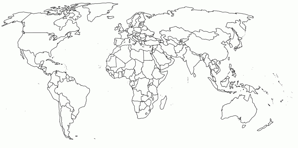 Blank World Map With Countries Outlined - Eymir.mouldings.co - Free Printable Blank World Map