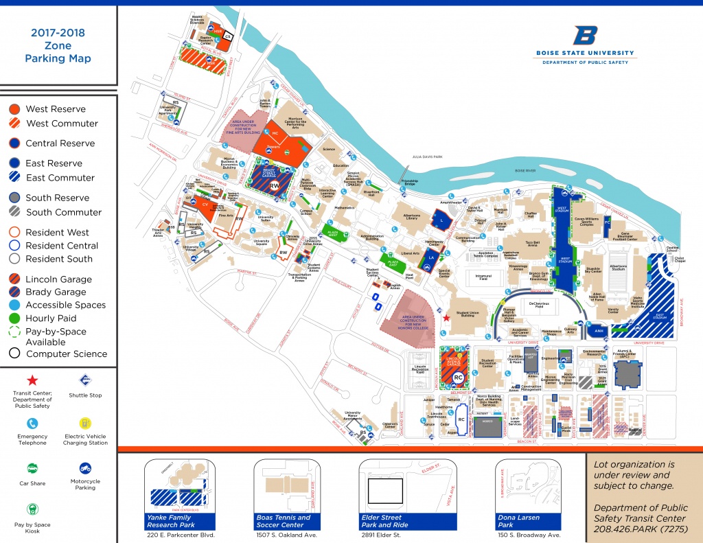 Boise State University Map | Map 2018 - Boise State University Printable Campus Map