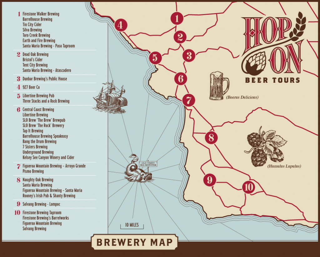 Brewery Map — Hop On Beer Tours - California Brewery Map