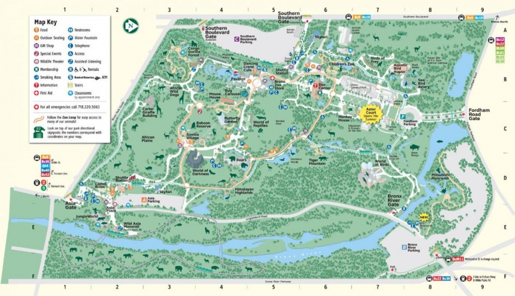 Bronx Zoo Entrances Map - Bronx Zoo Map Directions (New York - Usa) - Bronx Zoo Map Printable