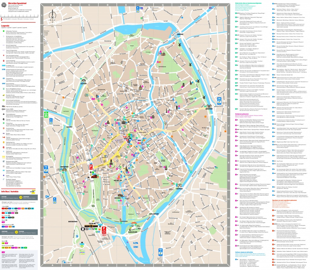 Bruges Sightseeing Map - Bruges Tourist Map Printable