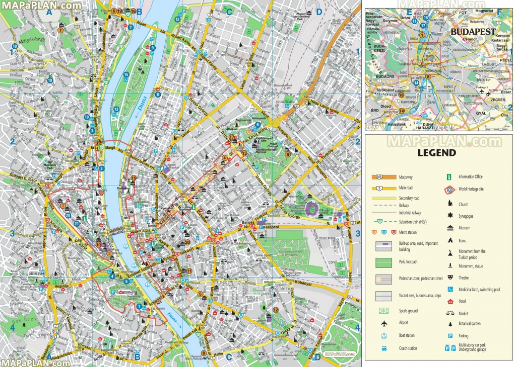 Budapest Maps - Top Tourist Attractions - Free, Printable City - Printable Map Of Budapest