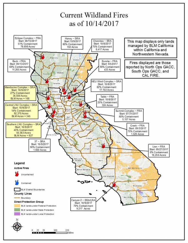 Bureau Of Land Management California On Twitter: &amp;quot;10/14 Wildfire Map - Blm Map California