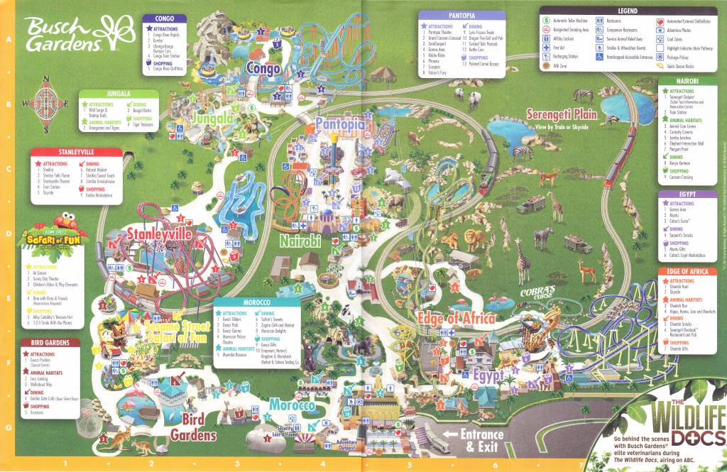 Busch Gardens Tampa - 2016 Park Map - Bush Garden Florida Map