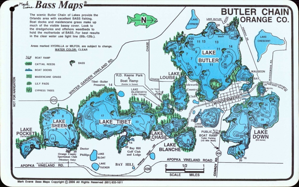 Butler Chain Of Lakes | Home &gt; Florida - Bass Maps &gt; Orlando Area - Florida Fishing Lakes Map