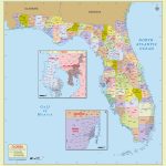 Buy Florida Zip Code With Counties Map   Florida Wall Maps For Sale