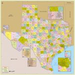 Buy Texas Zip Code With Counties Map   Texas County Wall Map