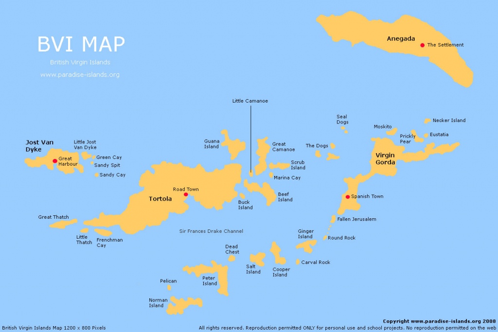 Bvi Map | Free Map Of The Bvi - Free Printable Map Of The Caribbean Islands