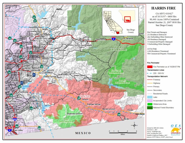 Ca Oes, Fire - Socal 2007 - Riverside California Fire Map 