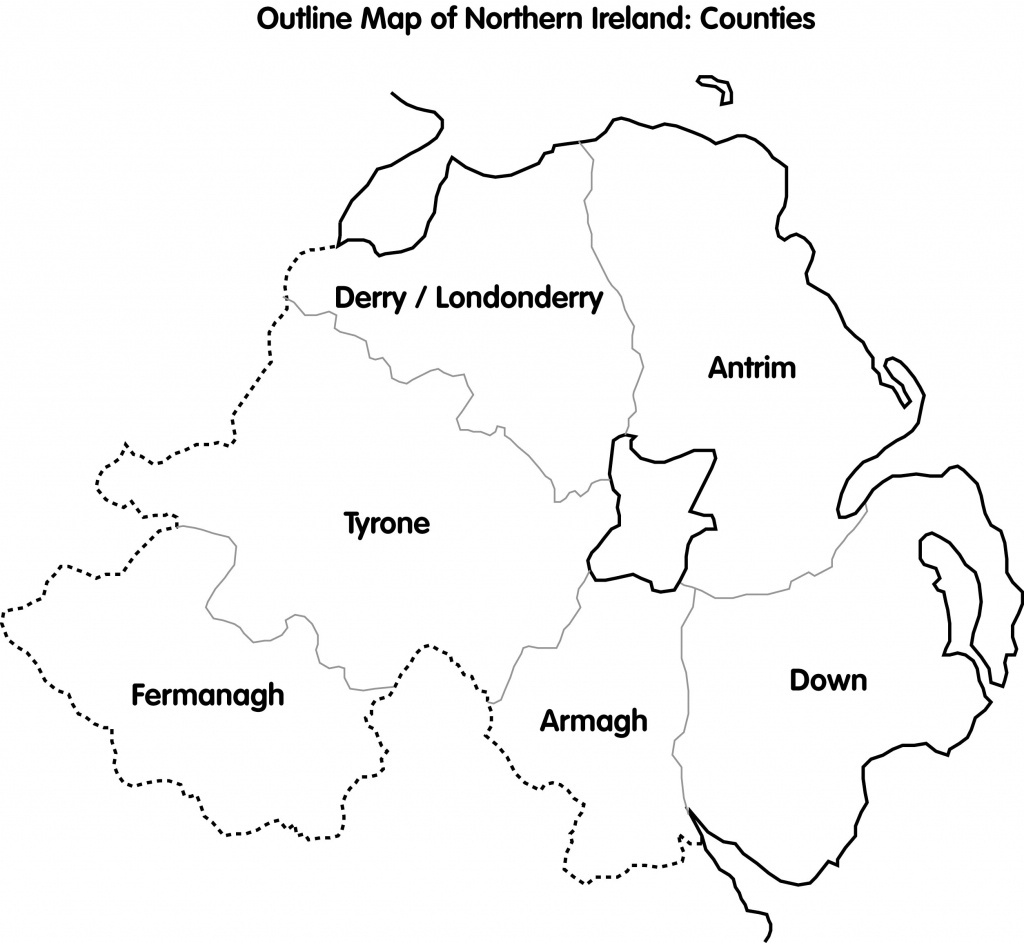 Cain: Maps: Outline Map Of Northern Ireland; Counties - Printable Map Of Northern Ireland
