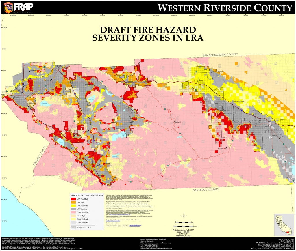 Cal Fire Riverside County West Fhsz Map Within Of California - Touran - Riverside California Fire Map
