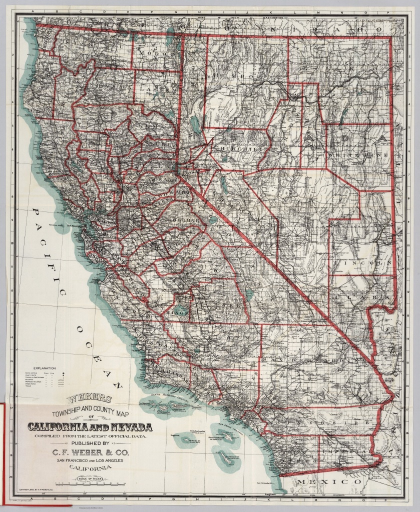 California And Nevada - David Rumsey Historical Map Collection - Historical Maps Of Southern California
