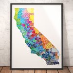 California Art Print California Map Art Signed Print Of My | Etsy   California Map Art