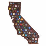 California Beer Cap Map With Dark Walnut Stain Craft Beer | Etsy   California Beer Cap Map