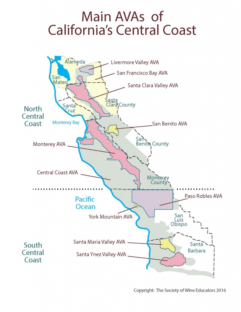 California—Central Coast: Swe Map 2018 – Wine, Wit, And Wisdom - Central Coast California Map