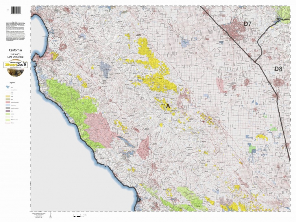 California Deer Hunting Zone A(3) Map - Huntdata Llc - Avenza Maps - California Land Ownership Map