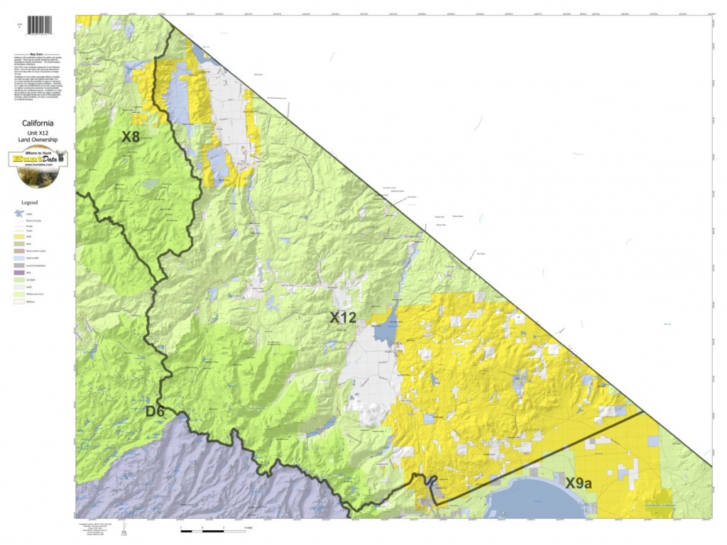 California Deer Hunting Zone X12 Map - Huntdata Llc - Avenza Maps - California Hunting Map