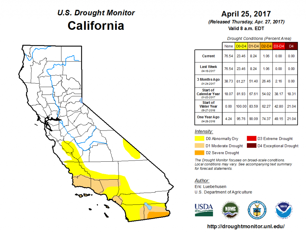 California Drought - California Drought Map 2017