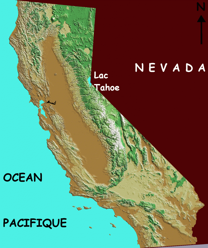 California Elevation Map - California • Mappery - California Elevation Map