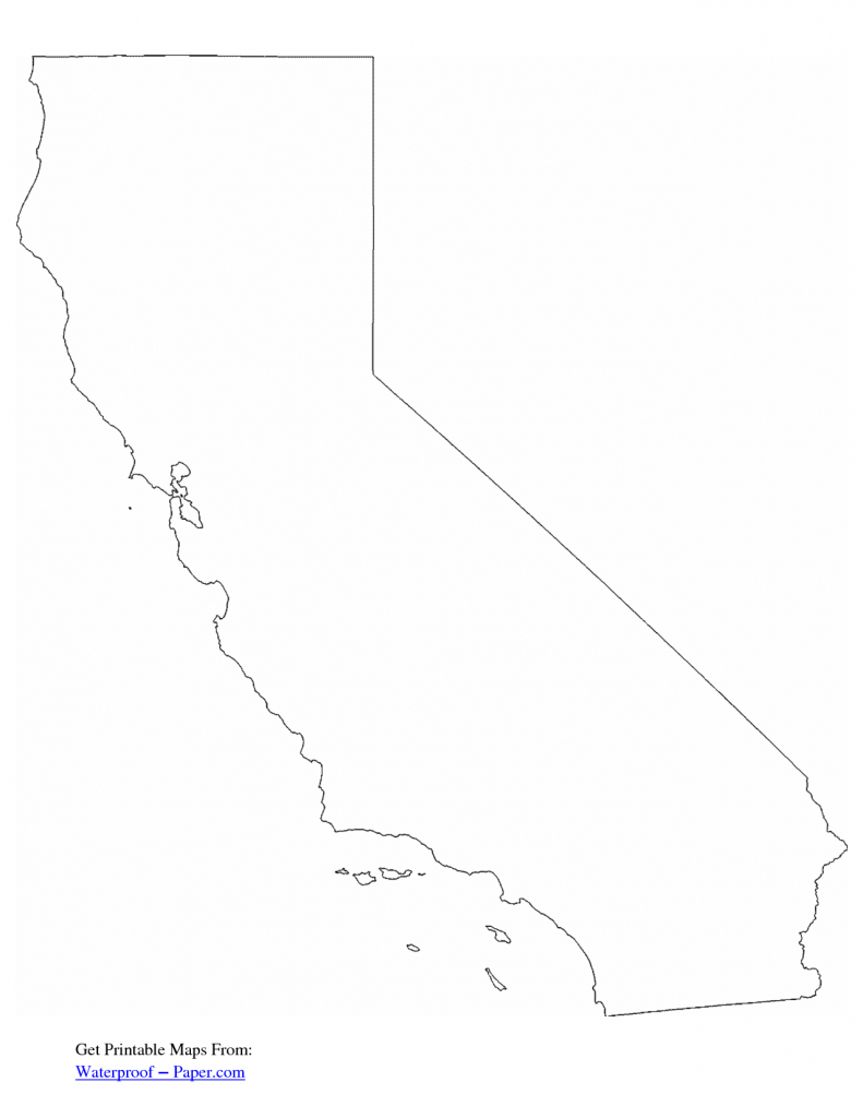 California Free State Printables | Free Printable California Outline - Free State Map California
