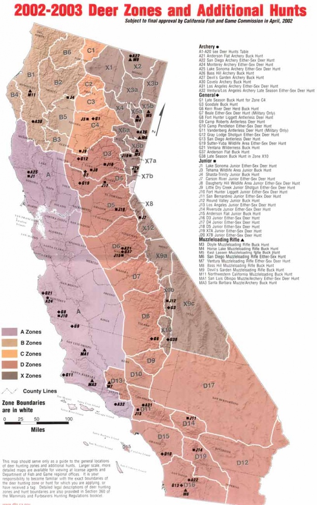 California Hunting Zone Map Quail - B Zone California Map