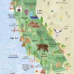 California Illustrated Map   California Print   California Map   California Roadside Attractions Map