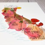 California Map Art Print Map Of California California Wall | Etsy   California Map Art