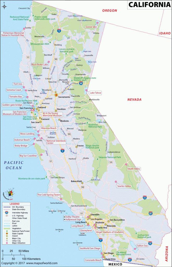 California Map | Map Of Ca, Us | Information And Facts Of California - California Map With States