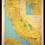 California Map Of California Wall Art Decor Colorful Yellow Vintage   Vintage California Map