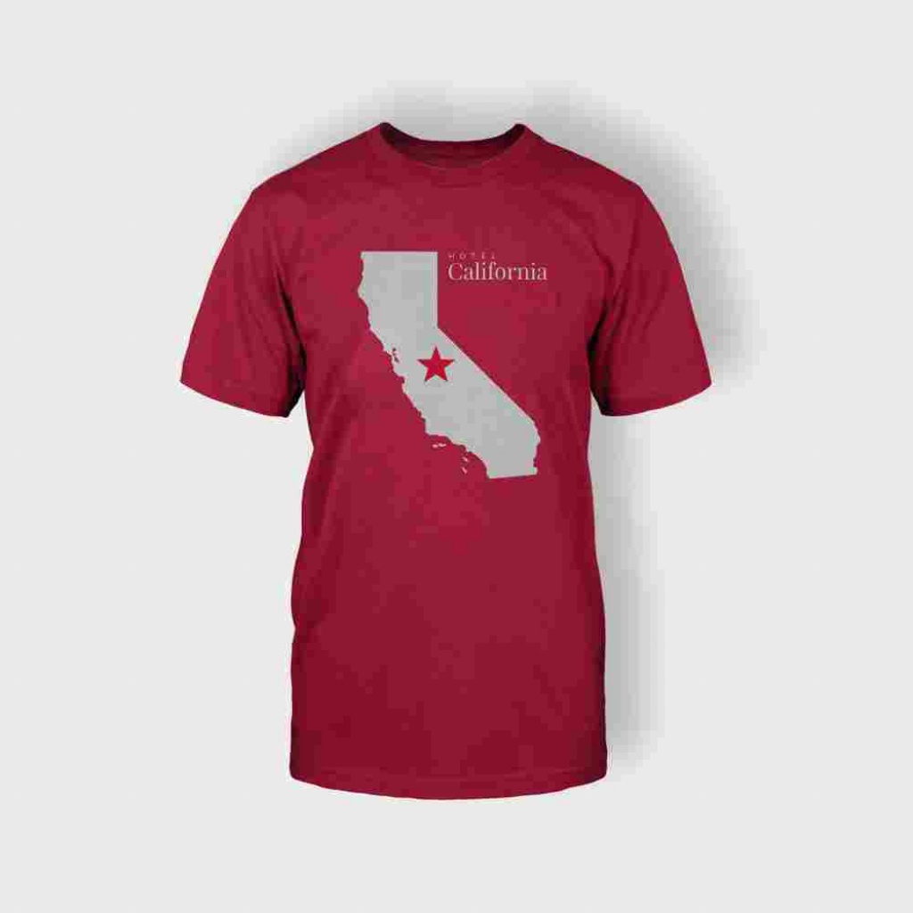 California Map T-Shirt (Red) - Majestic Suite - California Map T Shirt